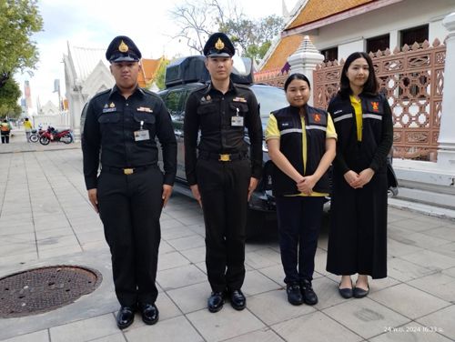 เข้าร่วมการตรวจสอบคลื่นความถี่สำหรับการฝึกซ้อมพิธี สวนสนาม และถวายสัตย์ปฏิญาณตนของทหารรักษาพระองค์ ประจำปี 2567 กองบัญชาการกองทัพไทย กรุงเทพมหานคร