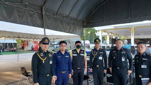 เข้าร่วมการตรวจสอบคลื่นความถี่สำหรับการฝึกซ้อมพิธีสวนสนามและถวายสัตย์ปฏิญาณตนของทหารรักษาพระองค์ประจำปี 2567