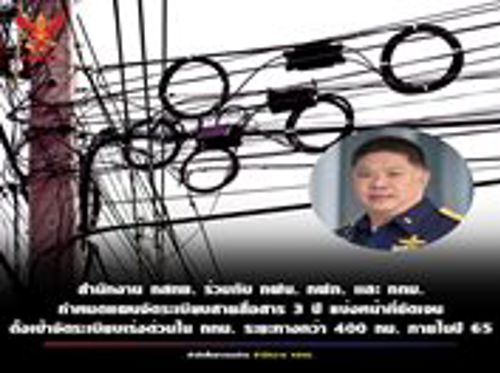 กำหนดแผนบูรณาการการจัดระเบียบสายสื่อสารทั่วประเทศ ซึ่งเป็นการดำเนินการตามมติคณะรัฐมนตรีเมื่อวันที่ 23 พ.ย. 2564