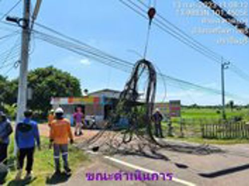 ลงพื้นที่โดยร่วมกับผู้ประกอบกิจการโทรคมนาคมทุกราย จัดระเบียบสายสื่อสารไม่เป็นระเบียบบริเวณถนนปราจีนอนุสรณ์ จังหวัดปราจีนบุรี