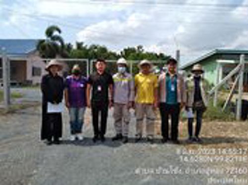 ลงพื้นที่จัดระเบียบสายสื่อสารที่ไม่เป็นระเบียบตามเส้นทางที่กำหนดในพื้นที่ จังหวัดกาญจนบุรี