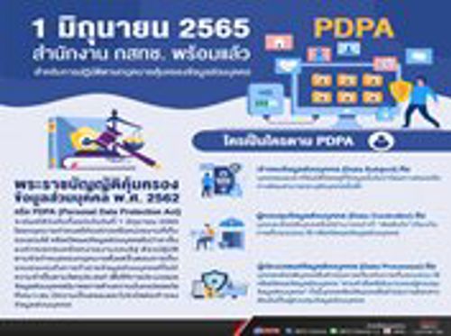  วันที่ 1 มิถุนายน 2565 สำนักงาน กสทช. พร้อมแล้วสำหรับการปฏิบัติตามกฎหมายคุ้มครองข้อมูลส่วนบุคคล